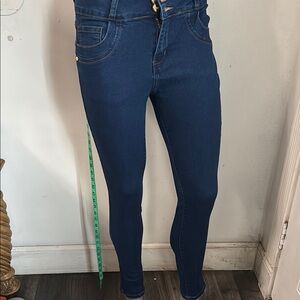High Rise Blue Skinny Jeans